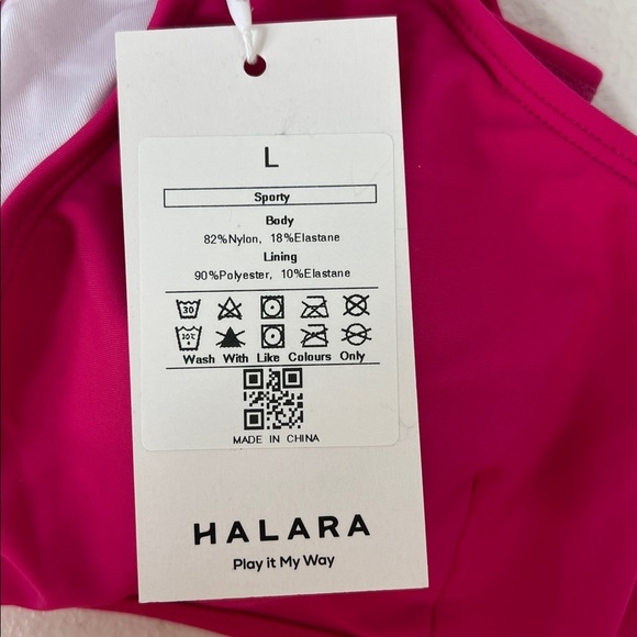 HALARA Size Large  Swim Bikini in Bright Pink NWT - Picture 4 of 7